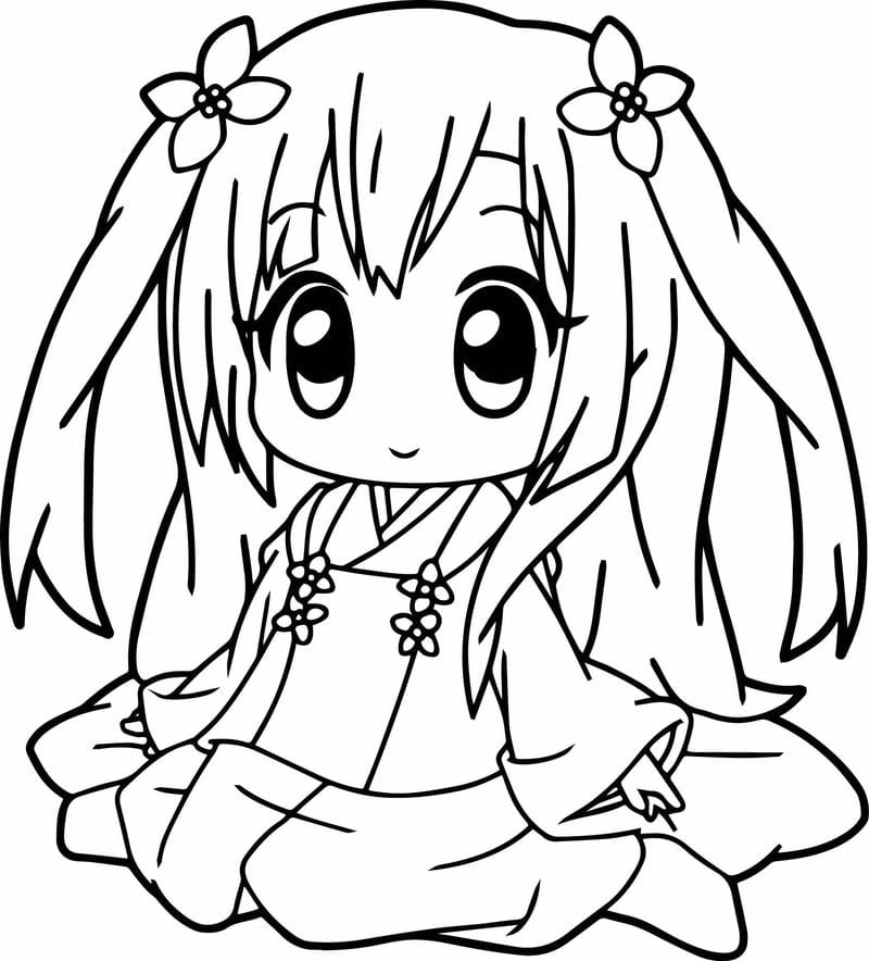 Tranh tô màu cute anime nhiều mẫu phong phú
