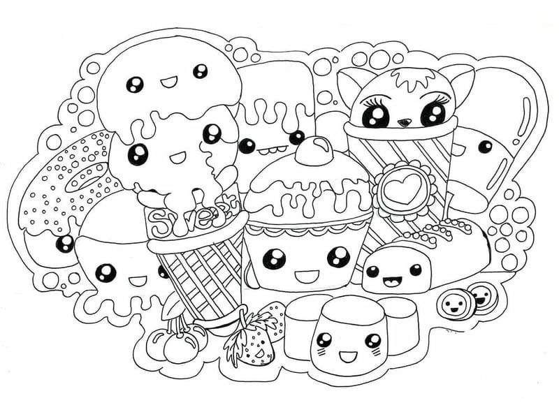Tranh tô màu cute nhiều chi tiết đẹp hút mắt