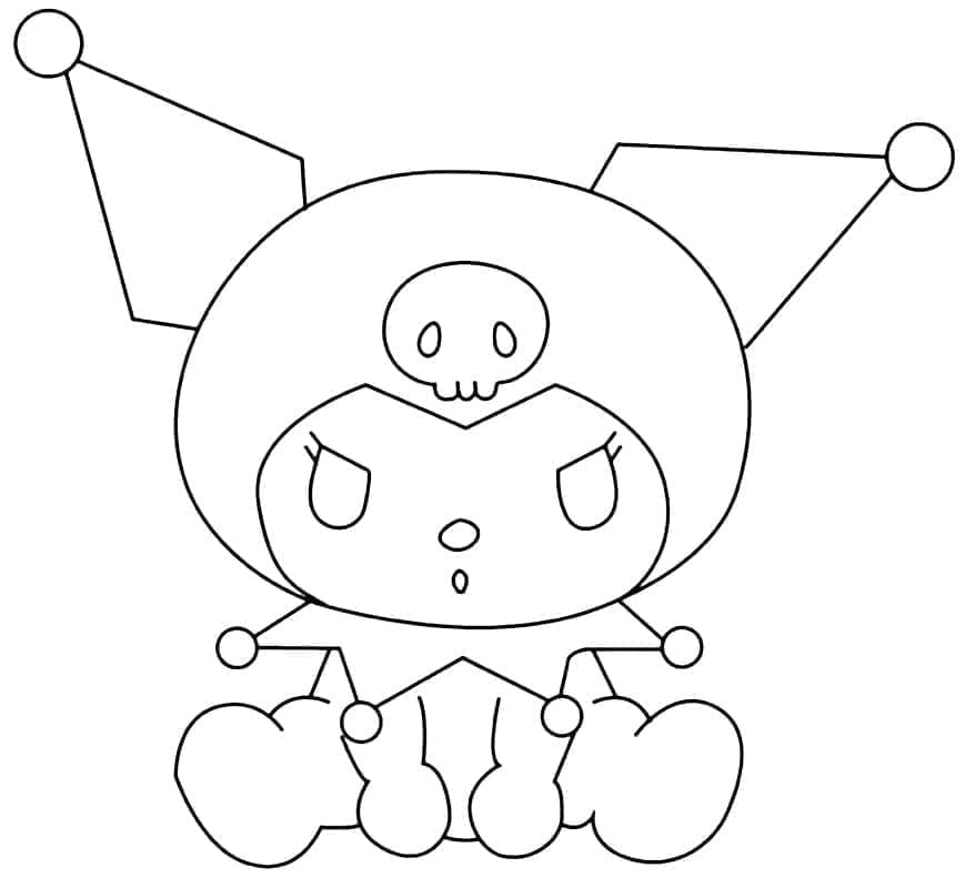 Tranh tô màu cute Kuromi cá tính đáng yêu