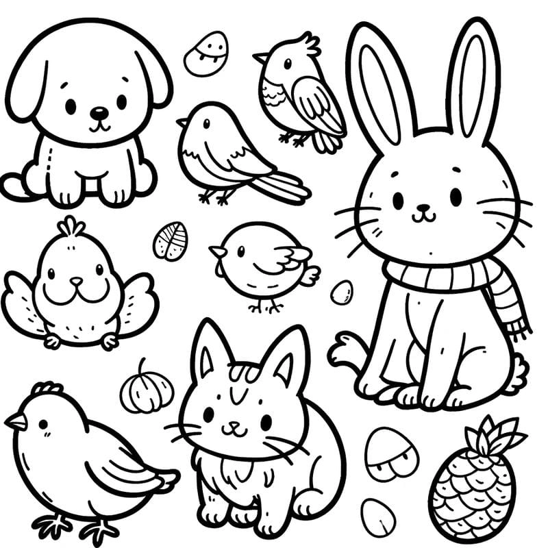 Tranh tô màu cute chill giúp bé thư giãn vui