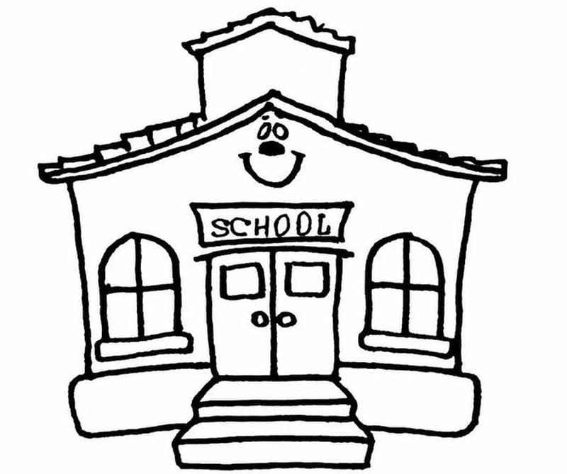 Tranh tô màu trường mầm non đơn giản dễ tô