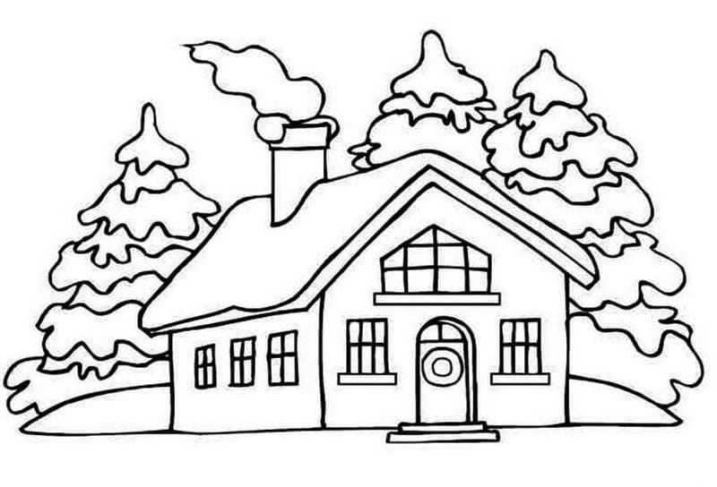 Tranh tô màu ngôi nhà Noel siêu xinh lung linh
