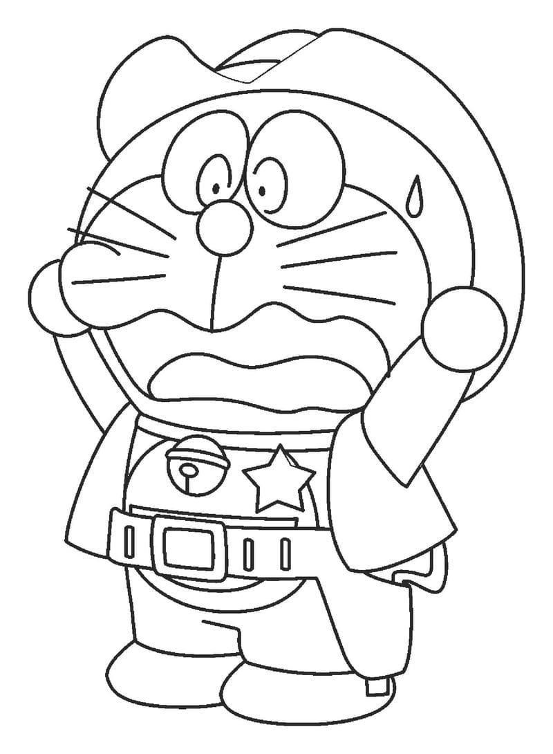 Tranh tô màu Doremon chibi ngộ nghĩnh dễ thương