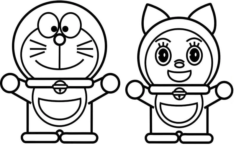 Tranh tô màu Doremon cute bé nào cũng thích
