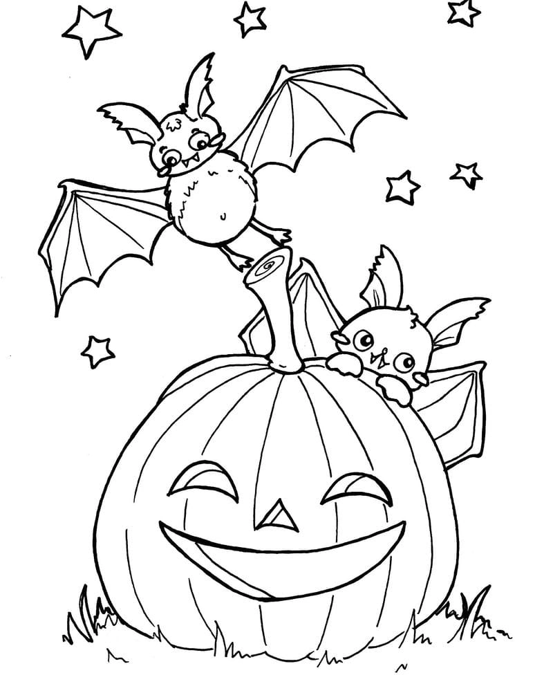 Hình tô màu con ma Halloween vui nhộn dễ thương cho bé