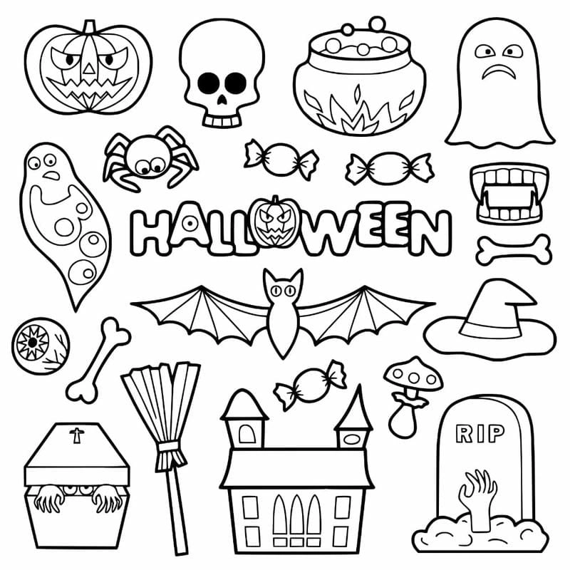Tranh Halloween tô màu đầy màu sắc và hấp dẫn