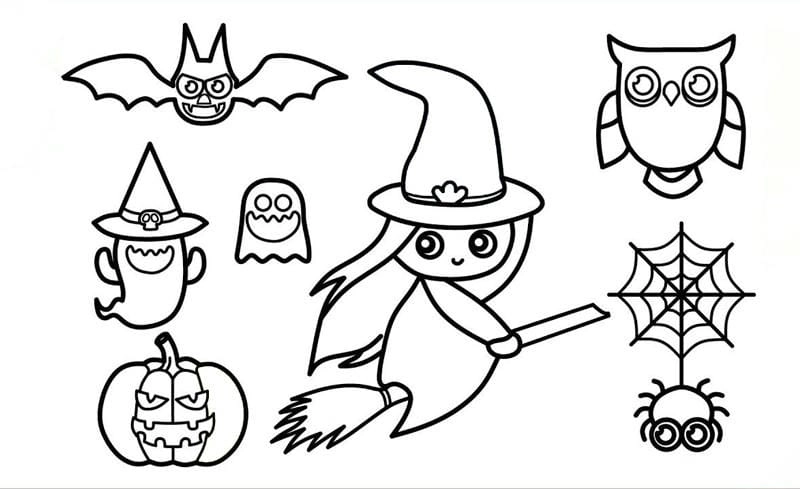 In tranh tô màu Halloween độc đáo cho các bé yêu