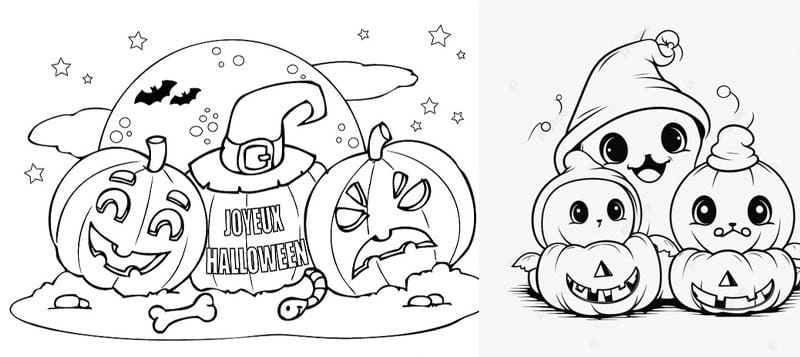 Lễ hội Halloween tranh tô màu đầy sắc màu sống động