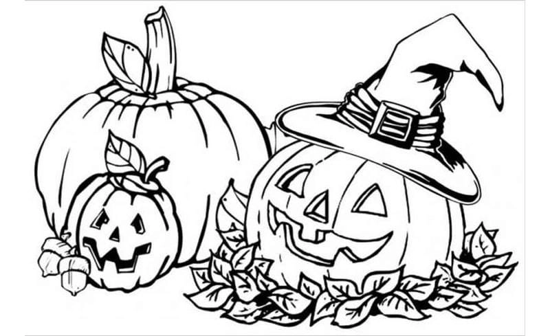 Tô màu bí ngô Halloween siêu dễ thương cho trẻ nhỏ