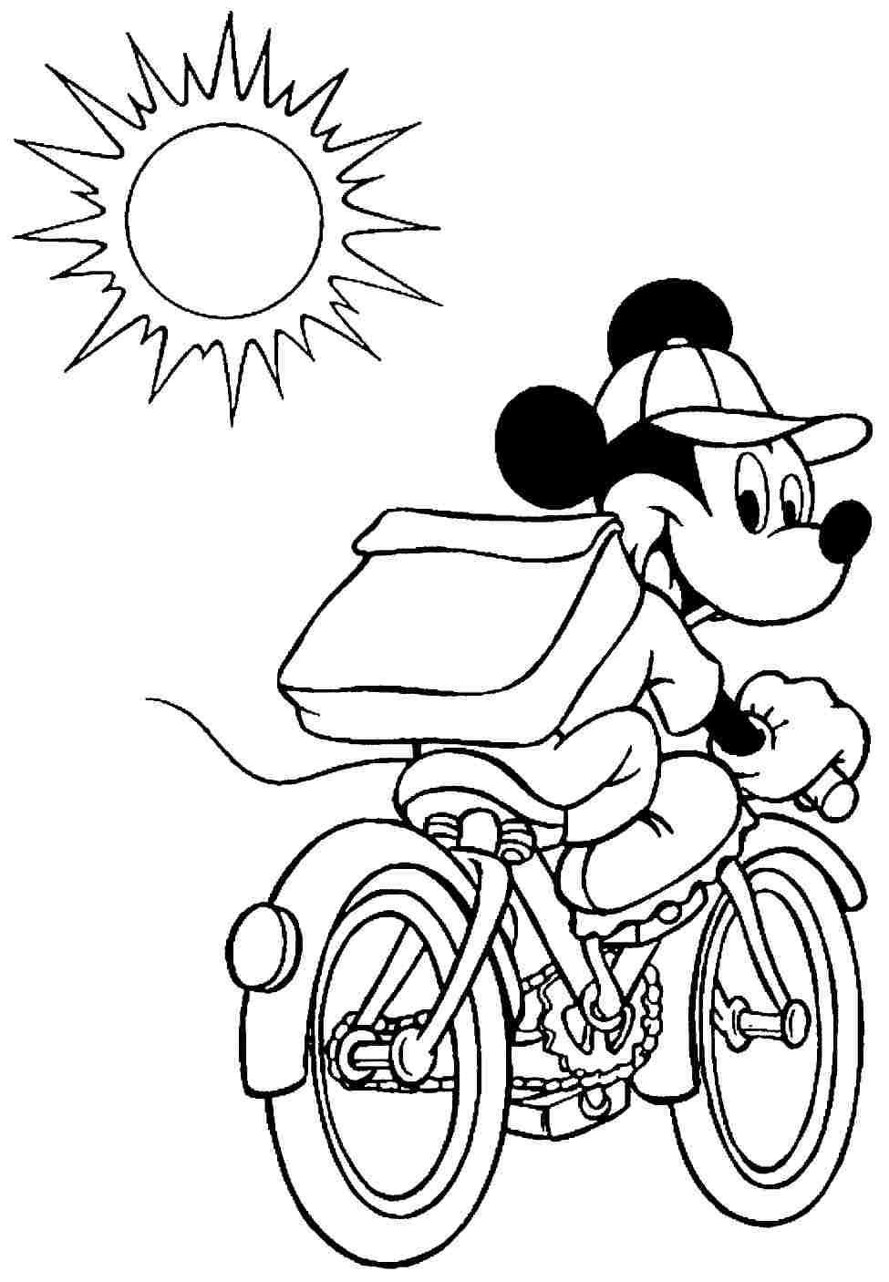 Hình chuột mickey cho bé tô màu ngộ nghĩnh