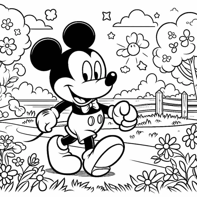 Tô màu hình chuột mickey giúp bé sáng tạo