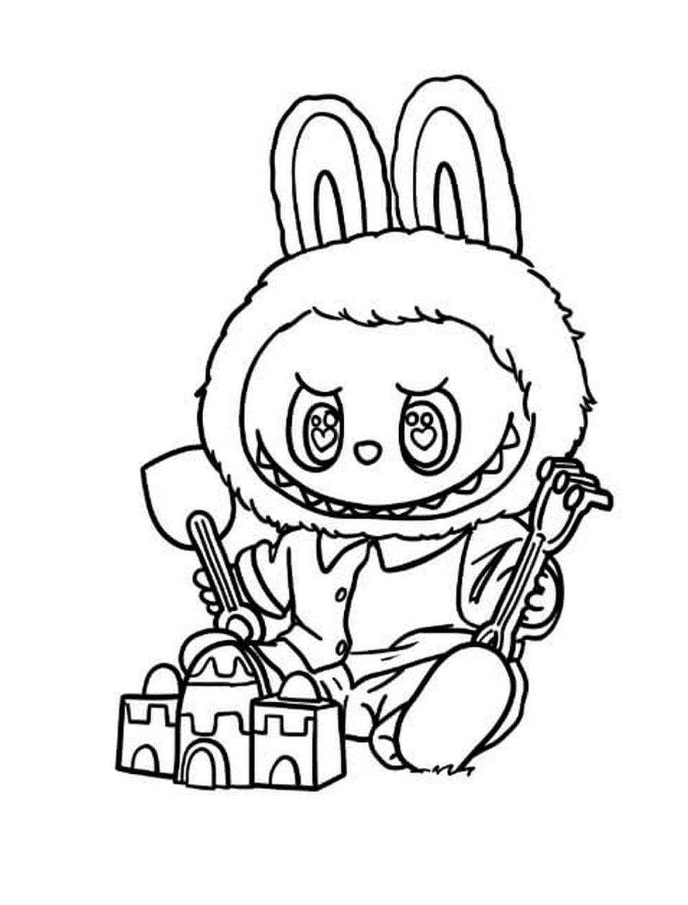 Tranh tô màu Labubu cho bé tập tô sáng tạo