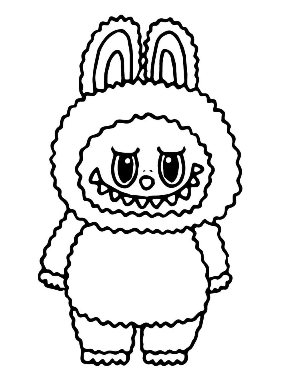 Mẫu tranh tô màu Labubu hot trend cho bé