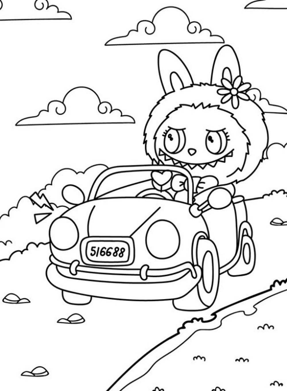 In hình vẽ tranh hình vẽ tranh tô màu Labubu