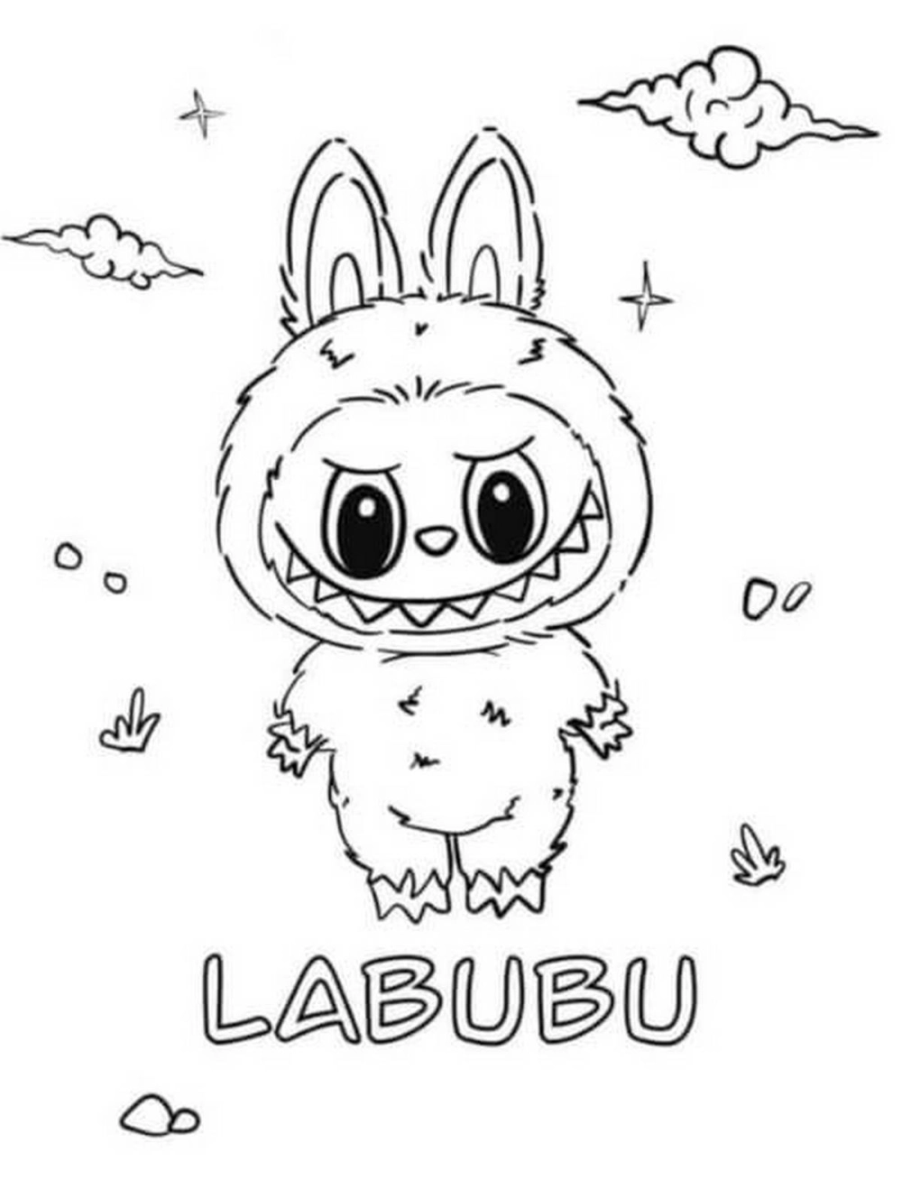 Labubu coloring pages tranh tô màu Labubu chuẩn nét