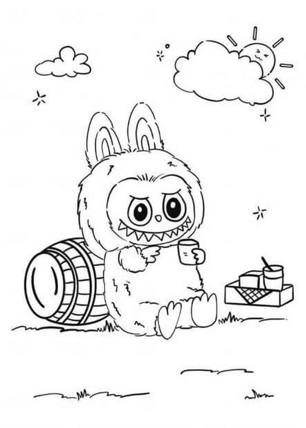 Tranh tô màu Labubu mini siêu xinh siêu dễ thương