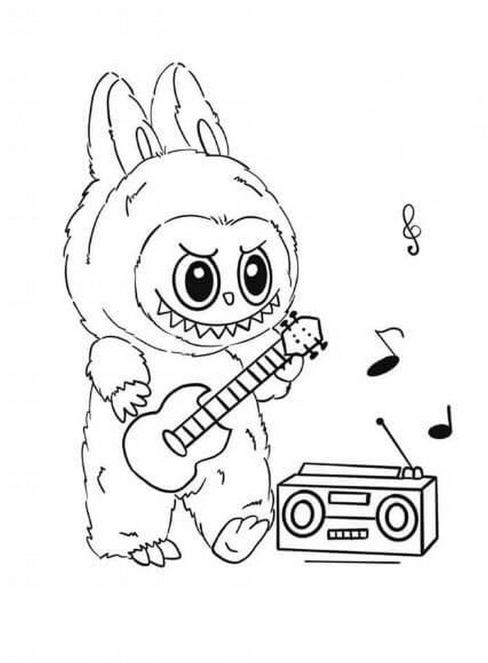 Tranh tô màu Labubu hoa cúc độc đáo lạ mắt