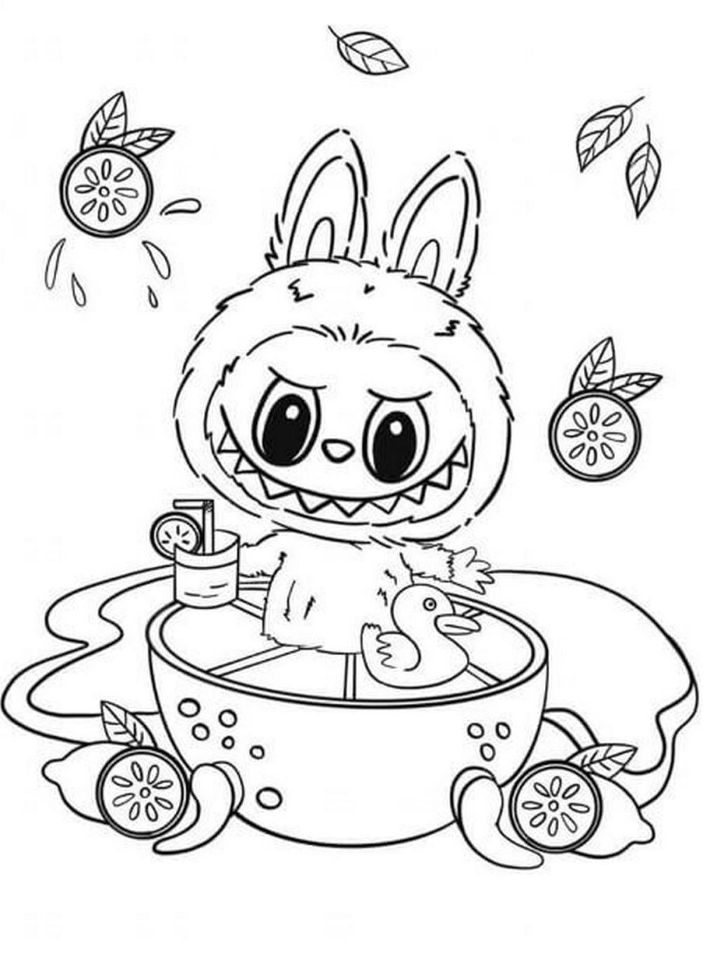 Hình vẽ tranh hình vẽ tranh tô màu Labubu đáng yêu