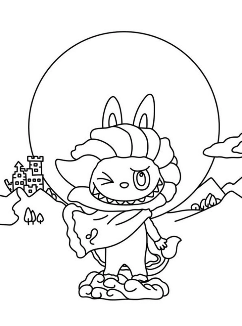 Bức tranh bức tranh tranh tô màu Labubu ấn tượng