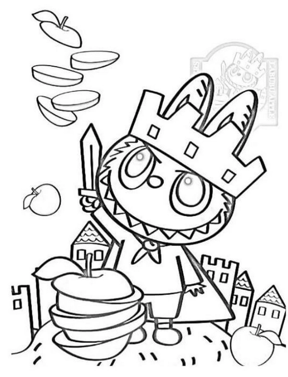 Tranh tô màu hình Labubu siêu xinh siêu cute