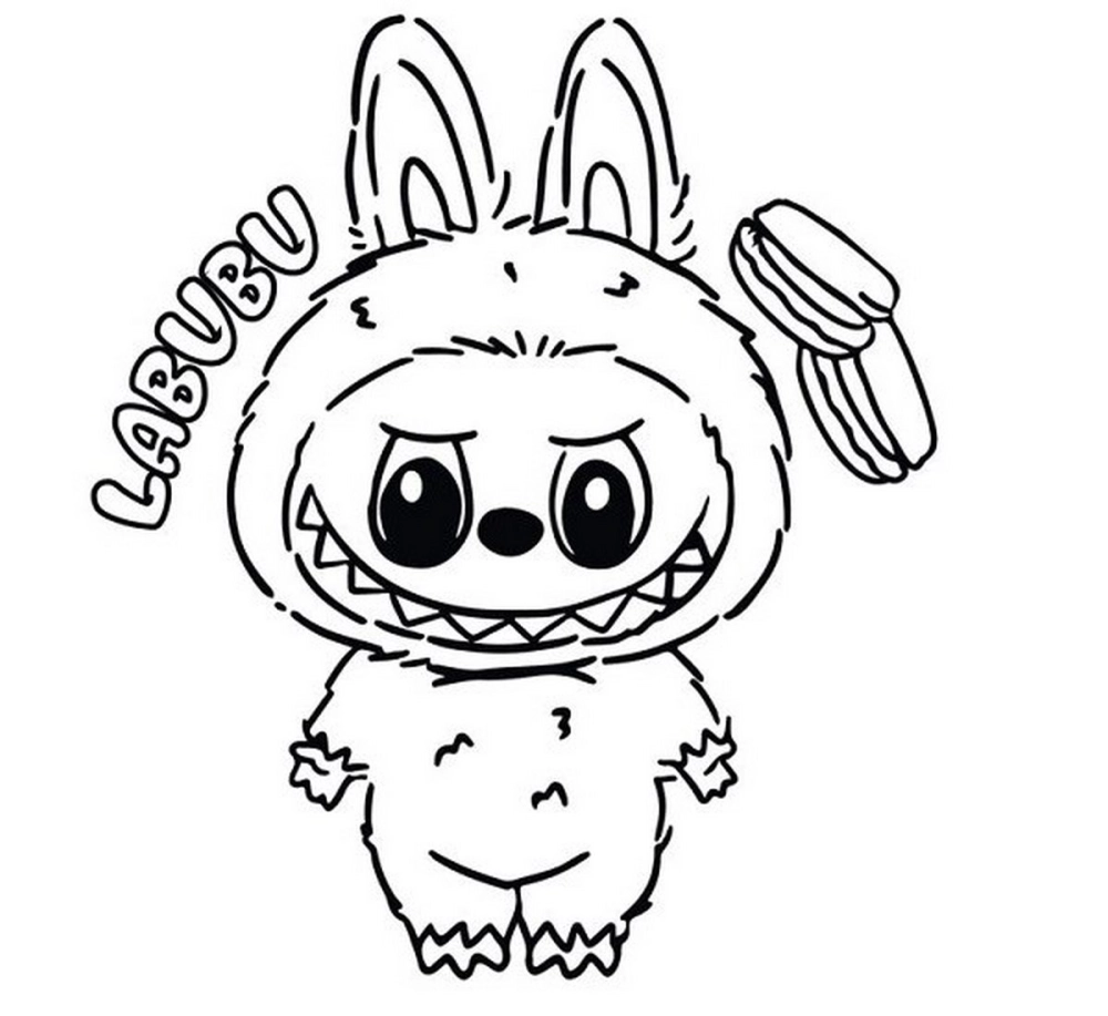 Tranh tô màu Labubu đơn giản bé tô dễ dàng