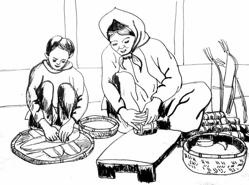 Tranh vẽ về ngày Tết quê em ý nghĩa cho bé tập tô màu