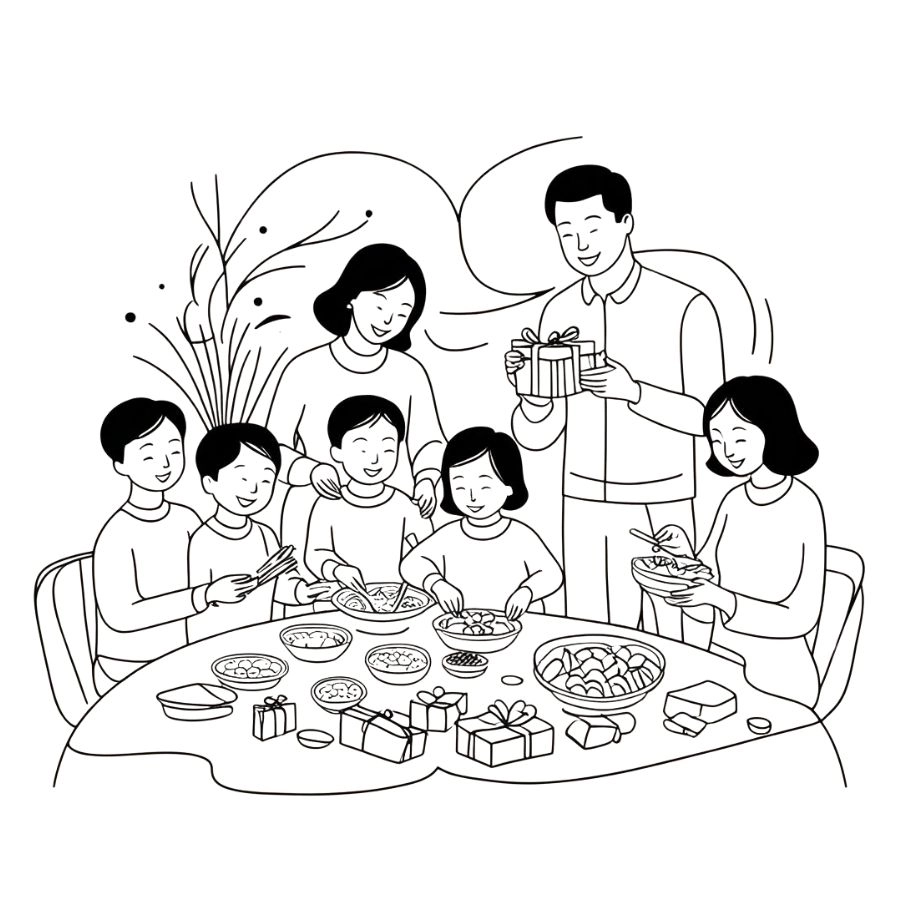 Vẽ tranh ngày Tết quê em đơn giản cho bé dễ thực hiện