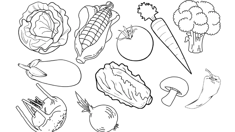 Tranh tô màu rau củ quả giúp bé phát triển sáng tạo