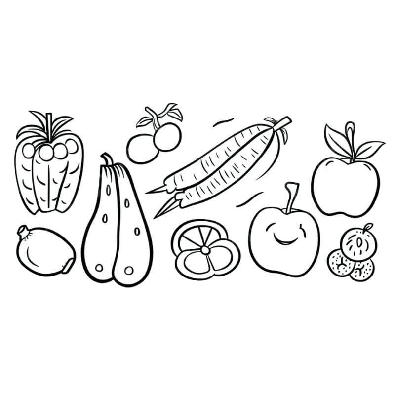 Hình ảnh rau củ quả cho bé tô màu vui học hỏi