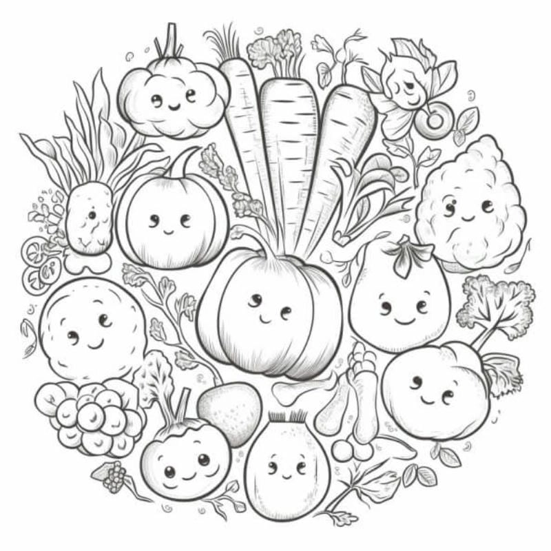 Tô màu rau củ quả cho bé học hỏi và vui chơi