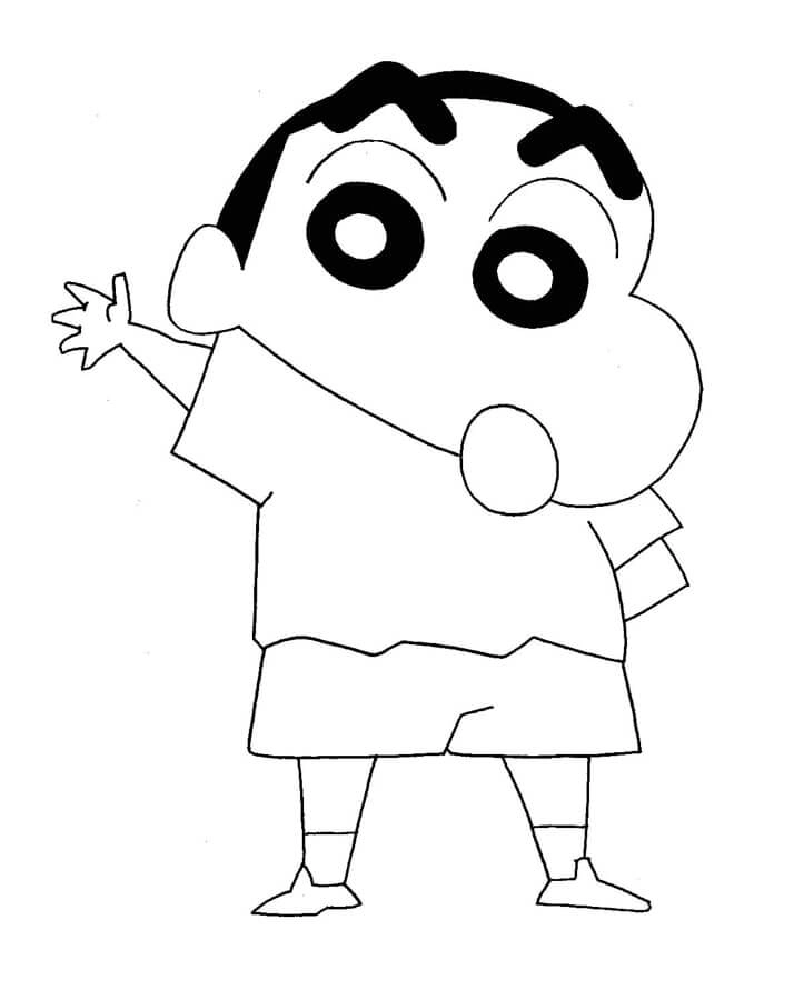 Tranh tô màu Shin cậu bé bút chì cute nổi bật