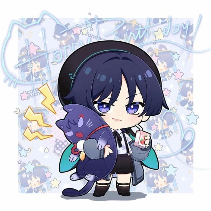 Wanderer chibi emote thể hiện cảm xúc cực cool