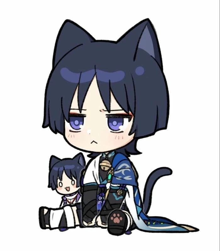 Ảnh wanderer chibi với nét vẽ sắc sảo đáng yêu
