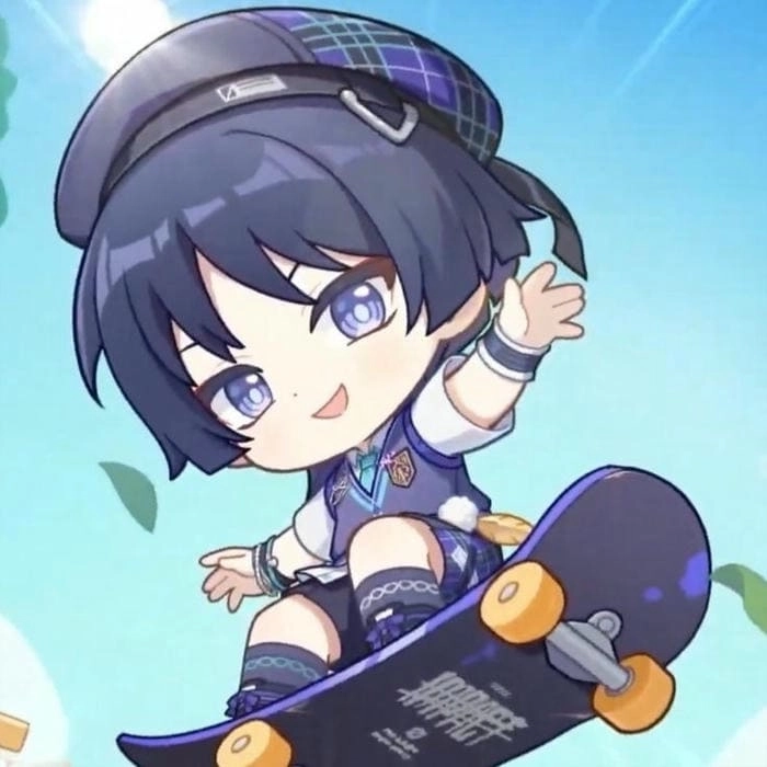 Genshin wanderer chibi mang phong cách bí ẩn cổ điển