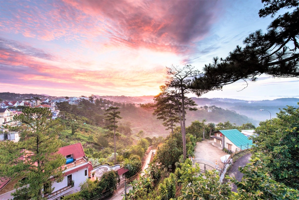 Ảnh phong cảnh đẹp Đà Lạt vào một buổi sớm mai trong lành