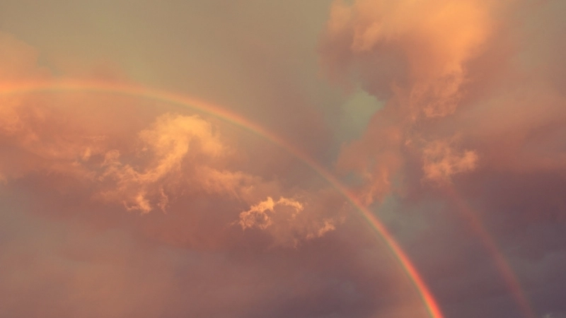 Vẻ đẹp của hình nền bầu trời cầu vồng sau cơn mưa