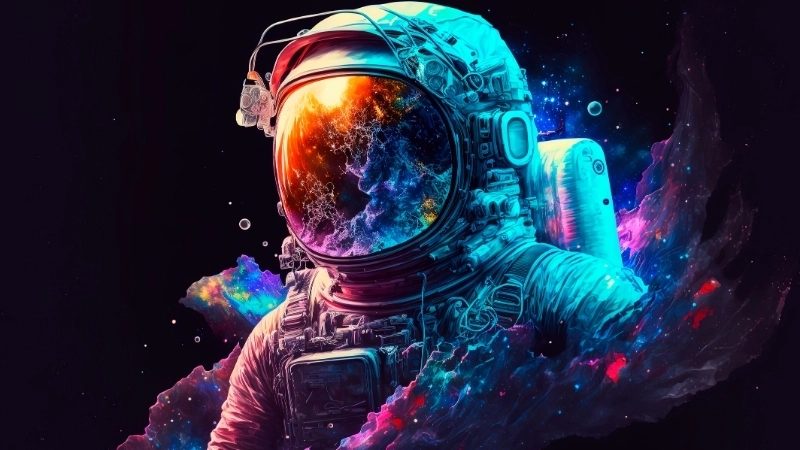 Phong cách tối giản với hình nền galaxy cute