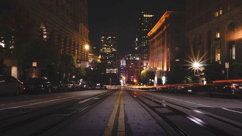 Hình nền đường phố đêm Nhật Bản