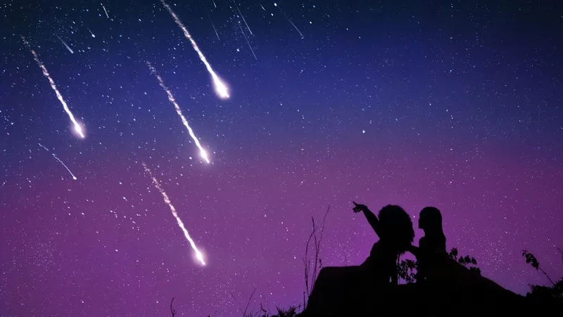 Background sao băng tím huyền bí