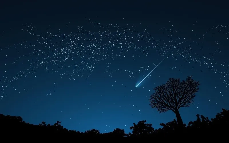 Hình nền đẹp mưa sao băng lấp lánh