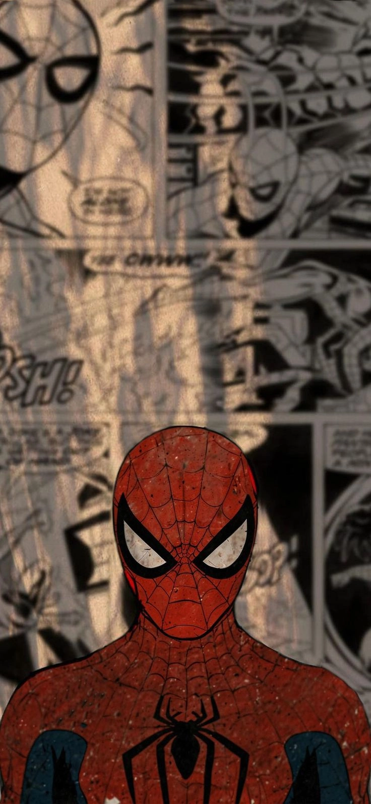 Hình spider-man bay lượn giữa thành phố