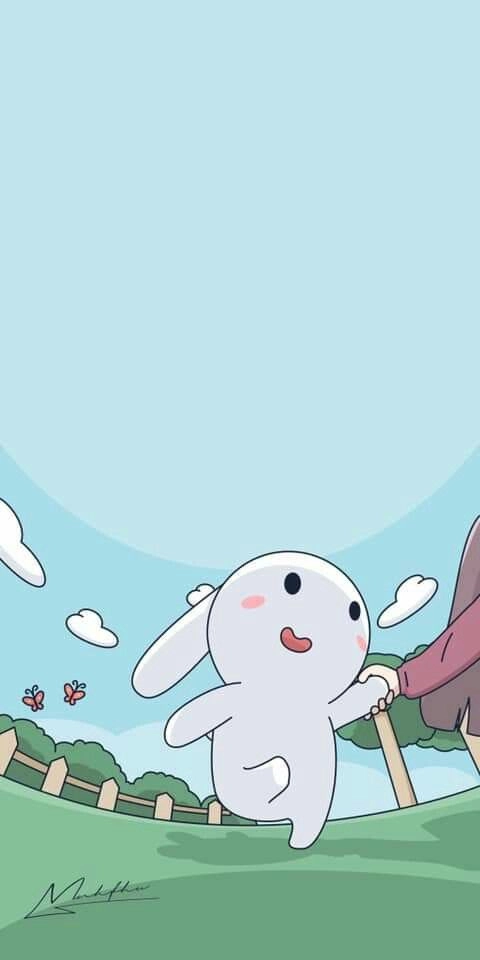 Hình nền thỏ bảy màu cute và hài hước