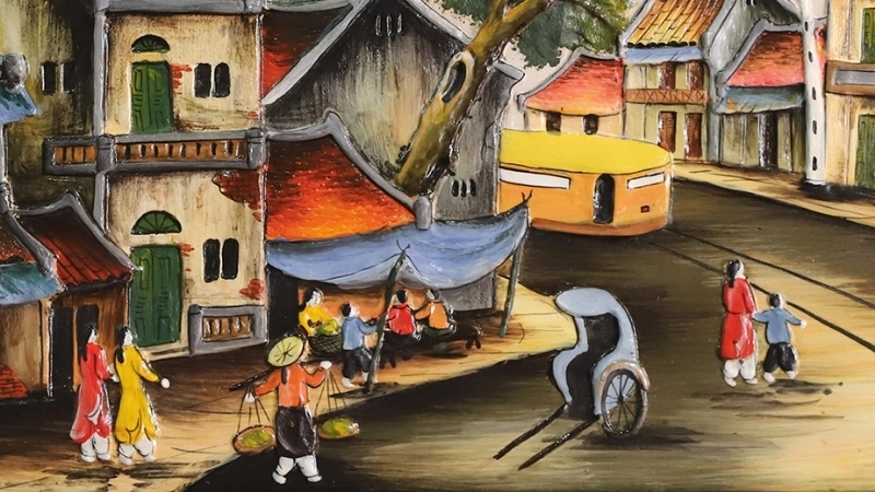 Một góc yên bình với hình ảnh về làng gốm Bát Tràng