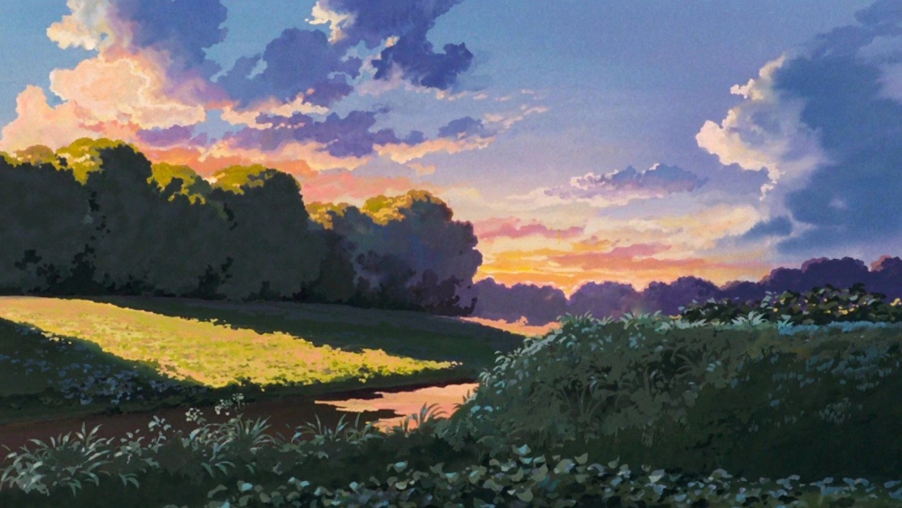 Ảnh phong cảnh anime đẹp và tĩnh lặng bên hồ nước