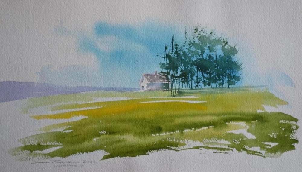 Kỹ thuật vẽ tranh phong cảnh làng quê đơn giản và chân thực