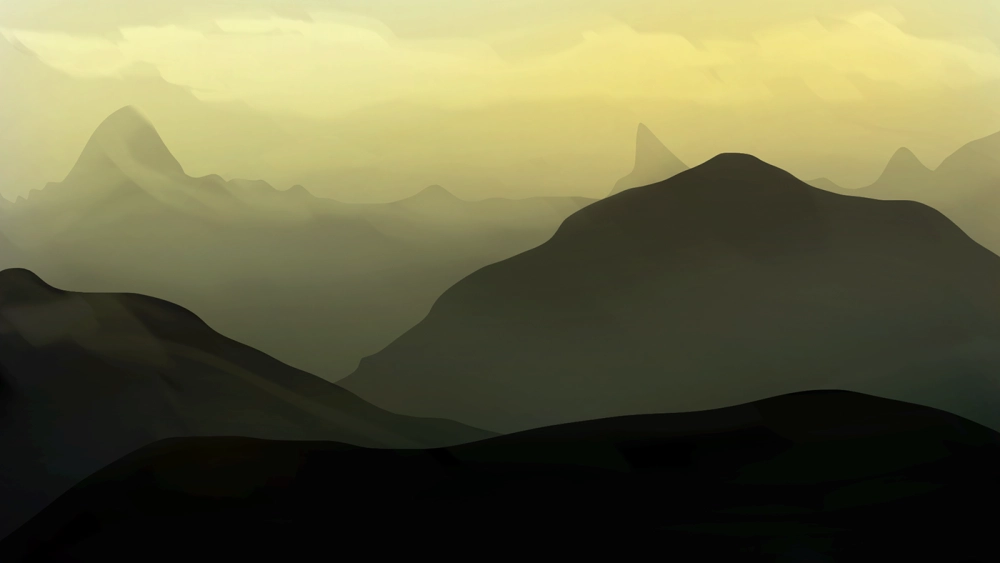 Tranh đồng quê đơn giản với hình ảnh cánh đồng và đàn cò