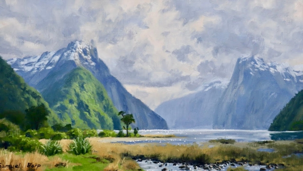 Hình ảnh mộc mạc qua tranh phong cảnh làng quê đơn giản