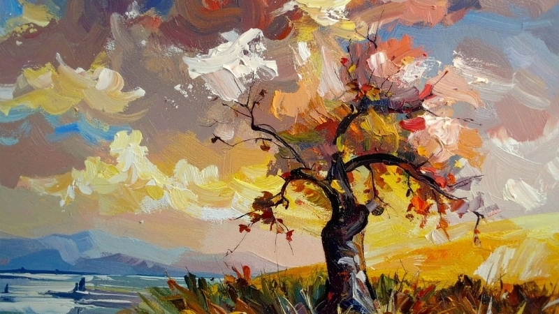 Nét đẹp của tranh màu nước hoàng hôn