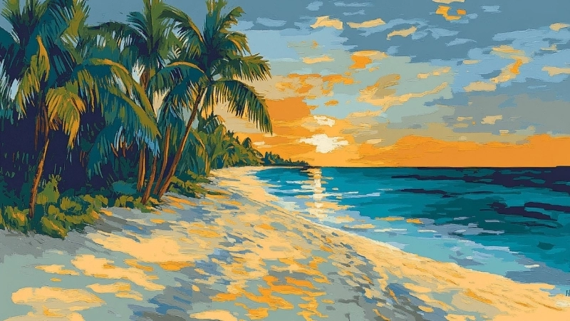 Vẻ đẹp của tranh phong cảnh hoàng hôn