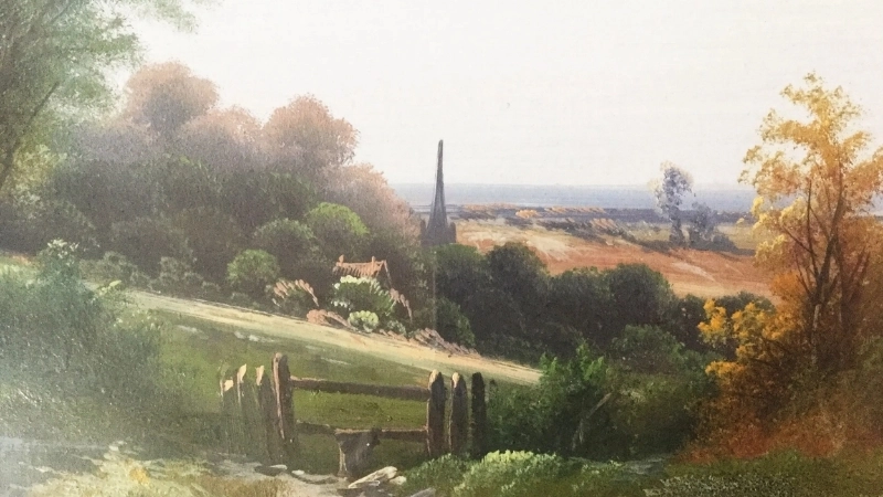 Mẫu tranh phong cảnh làng quê đơn giản cho người mới bắt đầu